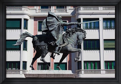 Framed El Cid Statue, Burgos, Spain Print