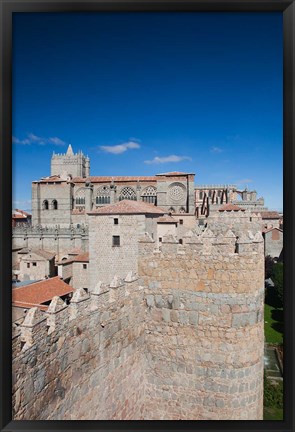 Framed Las Murallas, Avila, Spain Print