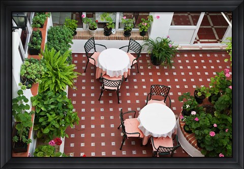 Framed Spain, Andalusia, Arcos De la Fontera Breakfast Room of a Hotel Print