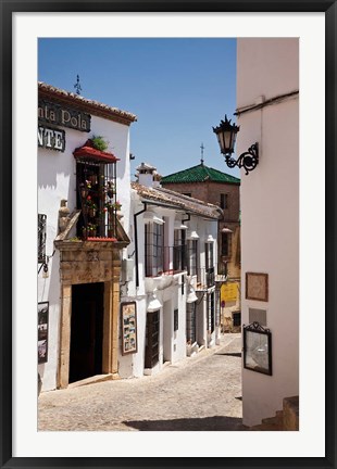 Framed Spain, Andalusia, Cadiz, Arcos De la Fontera Typical Street View Print