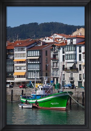 Framed Spain, Basque Country, Vizcaya, Lekeitio Harbor Print