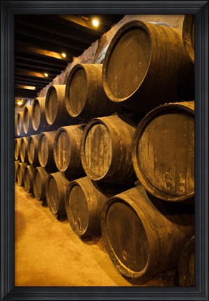 Framed Spain, Bodegas Gonzalez Byass, Winery Casks Print