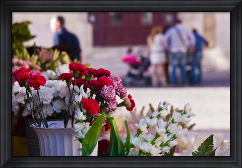 Framed Spain, Cadiz, Plaza de Topete Flower Market Print
