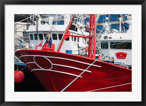 Framed Spain, Cantabria Province, Santona, fishing boat Print