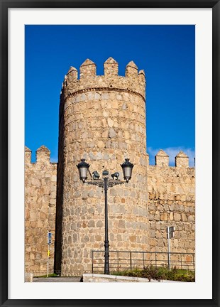 Framed Spain, Castilla y Leon Scenic medieval city walls of Avila Print