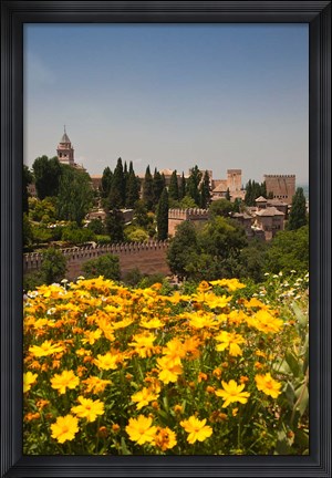 Framed Spain, Granada The Generalife gardens, Alhambra grounds Print