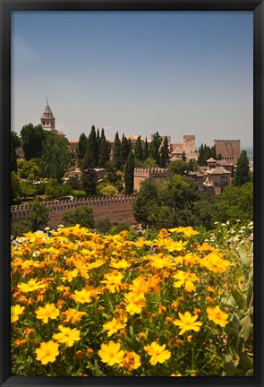 Framed Spain, Granada The Generalife gardens, Alhambra grounds Print