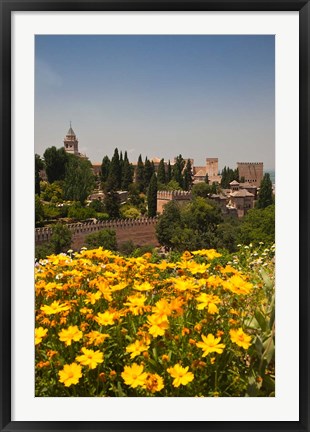 Framed Spain, Granada The Generalife gardens, Alhambra grounds Print