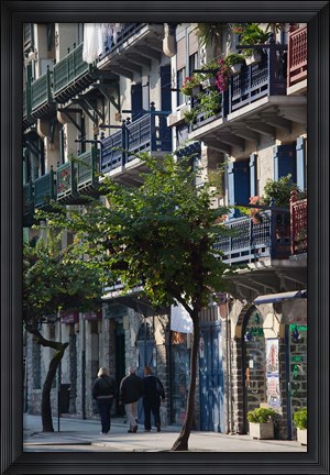 Framed Spain, Hondarribia, La Marina, fishermen&#39;s quarter Print
