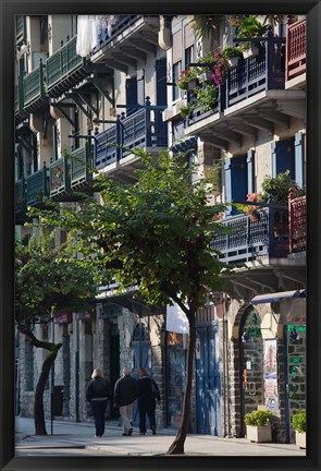 Framed Spain, Hondarribia, La Marina, fishermen&#39;s quarter Print