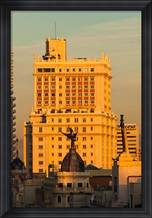 Framed Spain, Madrid, Gran Via and Edificio Espana Print