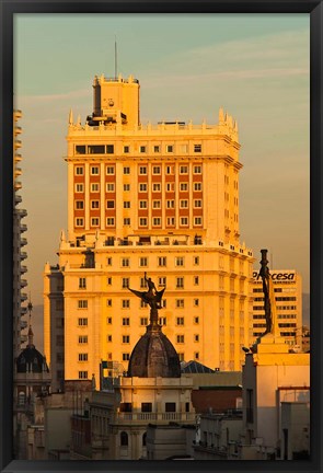 Framed Spain, Madrid, Gran Via and Edificio Espana Print