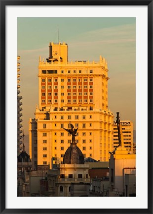 Framed Spain, Madrid, Gran Via and Edificio Espana Print