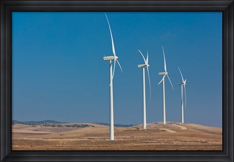 Framed Spain, Vejer de la Frontera area, Modern Windmills Print
