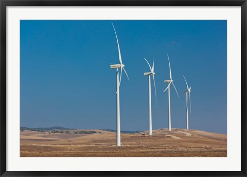 Framed Spain, Vejer de la Frontera area, Modern Windmills Print