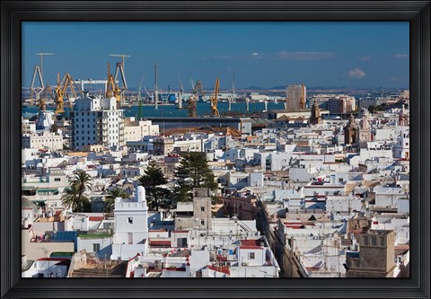 Framed View From Torre Tavira, Cadiz, Spain Print