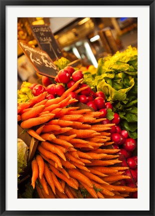 Framed Carrots, Central Market, Malaga, Spain Print