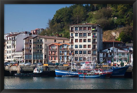 Framed Commercial Fishing Port, Village of Pasai San Pedro, Spain Print