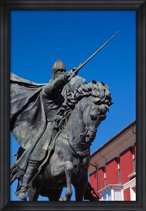 Framed El Cid Statue, Burgos, Spain Print