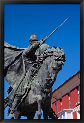 Framed El Cid Statue, Burgos, Spain Print