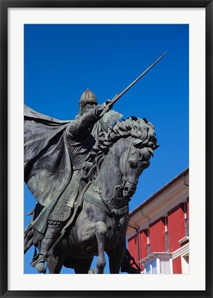 Framed El Cid Statue, Burgos, Spain Print