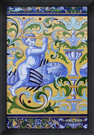 Framed Fabrica de Hielo Tile, Sanlucar de Barrameda, Spain Print