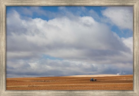 Framed Farm Field In Autumn, Benavente, Spain Print