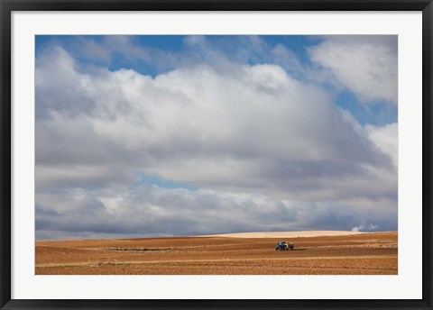 Framed Farm Field In Autumn, Benavente, Spain Print