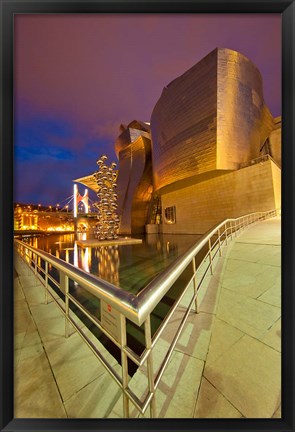 Framed Guggenheim Museum lit at night, Bilbao, Spain Print