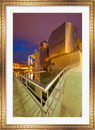 Framed Guggenheim Museum lit at night, Bilbao, Spain Print