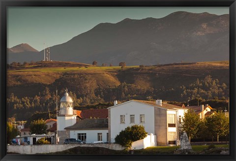 Framed Llanes Lighthouse, Llanes, Spain Print