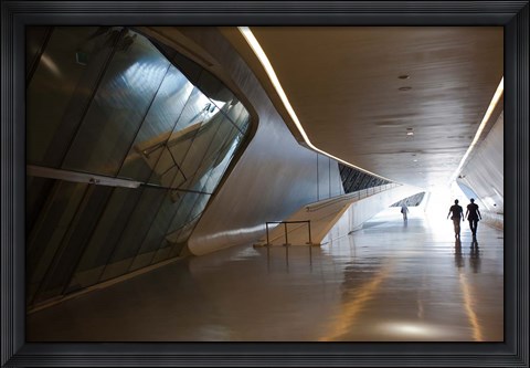 Framed Pavilion Bridge, Zaragoza, Spain Print