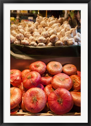 Framed Produce, Ribera Market, Bilbao, Spain Print