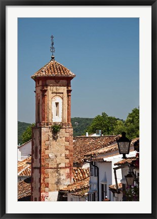 Framed Spain, Andalucia, Grazalema The bell tower of Iglesia de San Juan Print