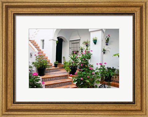 Framed Spain, Andalusia, Arcos De la Fontera Beakfast room of a Hotel Print
