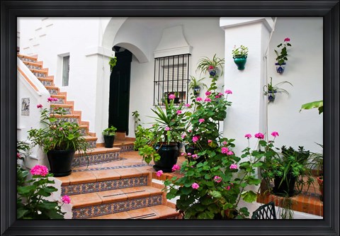 Framed Spain, Andalusia, Arcos De la Fontera Beakfast room of a Hotel Print