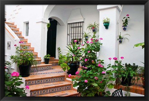 Framed Spain, Andalusia, Arcos De la Fontera Beakfast room of a Hotel Print