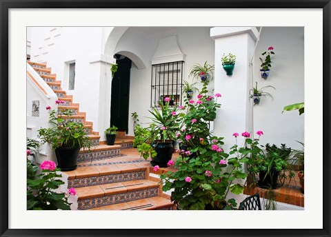 Framed Spain, Andalusia, Arcos De la Fontera Beakfast room of a Hotel Print