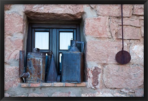 Framed Spain, Andalusia, Banos de la Encina Items and Antiques on display Print