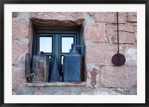 Framed Spain, Andalusia, Banos de la Encina Items and Antiques on display Print