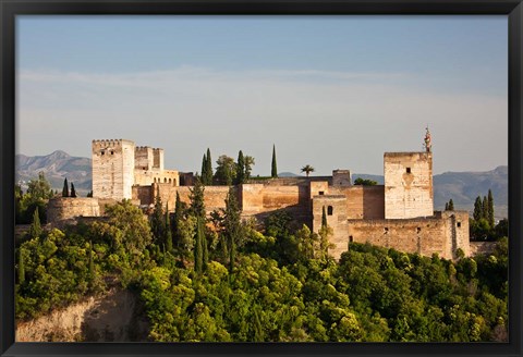 Framed Spain, Andalusia, Granada Province, Granada View of Alhambra Palace Print