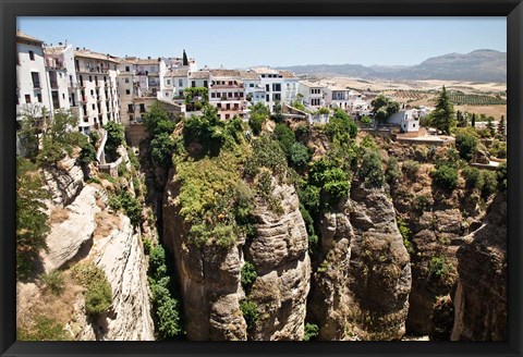 Framed Spain, Andalusia, Malaga Province Hillside town of Ronda Print