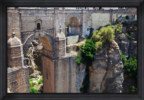 Framed Spain, Andalusia, Ronda Puente Nuevo bridge above El Tajo gorge Print
