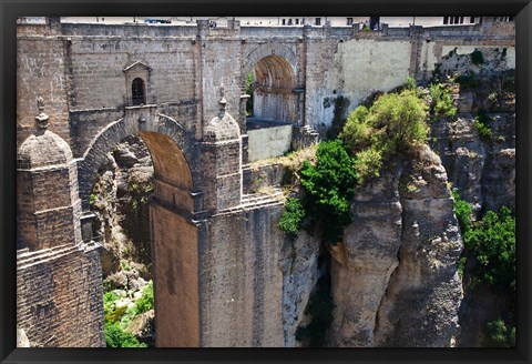 Framed Spain, Andalusia, Ronda Puente Nuevo bridge above El Tajo gorge Print