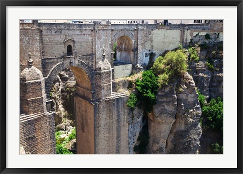 Framed Spain, Andalusia, Ronda Puente Nuevo bridge above El Tajo gorge Print