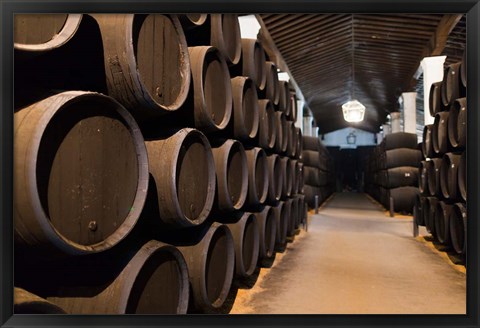 Framed Spain, Bodegas Gonzalez Byass, Winery Casks Print