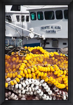 Framed Spain, Cantabria Province, Santona, Fishing Boat Print