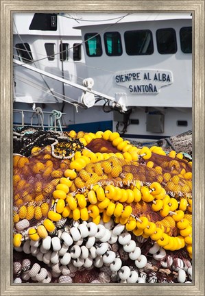 Framed Spain, Cantabria Province, Santona, Fishing Boat Print
