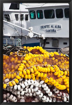 Framed Spain, Cantabria Province, Santona, Fishing Boat Print