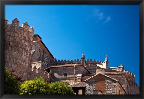 Framed Spain, Castilla y Leon Region, Avila Avila Cathedral detail Print